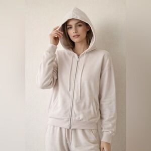 Bonds Light Beige Zip-Up Hoodie | Australian Cotton | Relaxed Fit XL